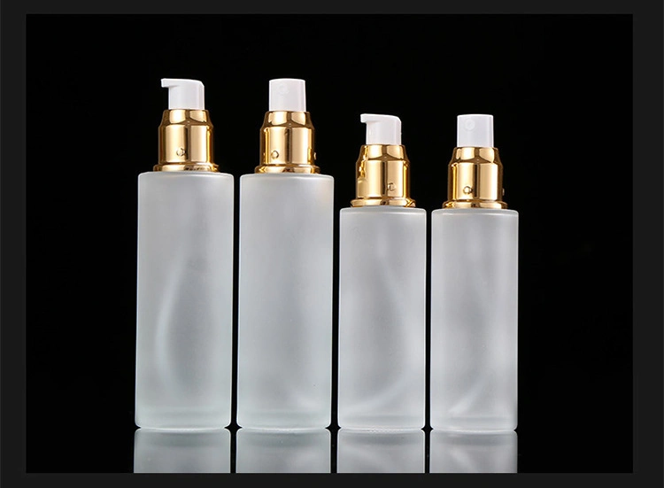 Cylindrical Emulsion Bottle Anodized Cap Cosmetics Empty Bottle Frosted Lotion Glass Bottle Sunscreen Spray Toner Pressure Separate Bottles Cosmetics Glass